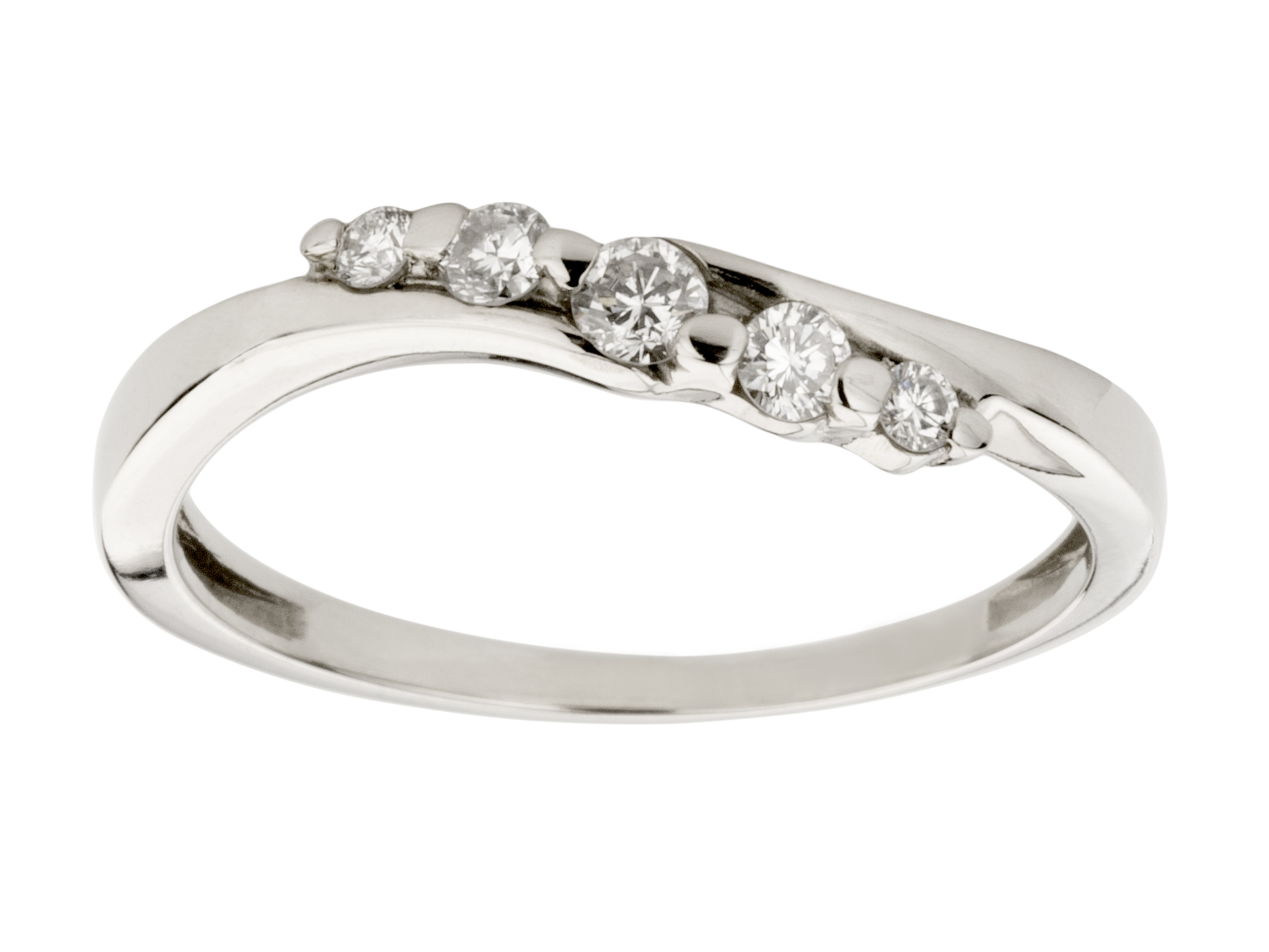 Zlato 585 prsteň so 7 diamantmi 0,18ct