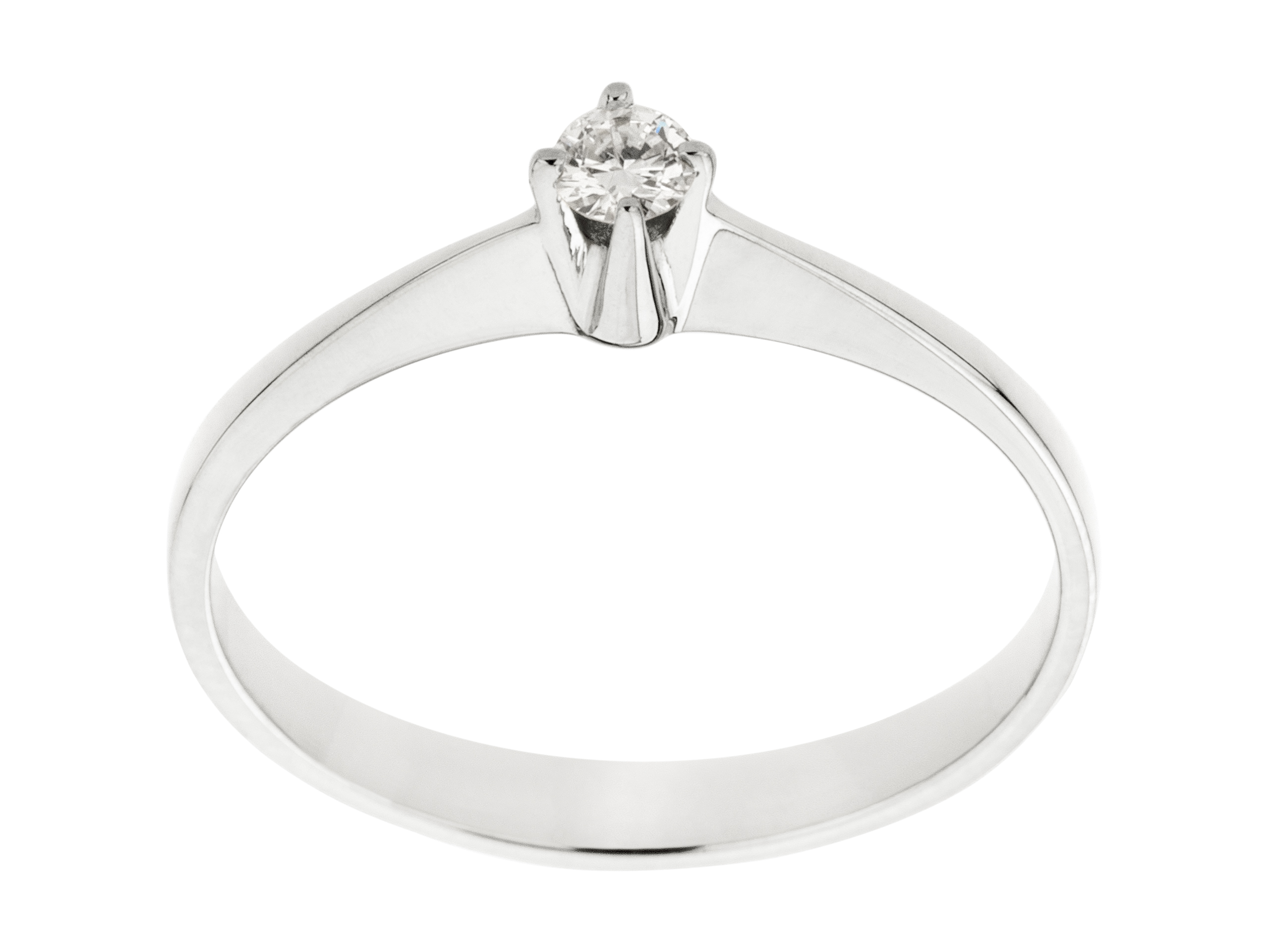 Biele zlato 585 Diamond Ring 0,06Ct