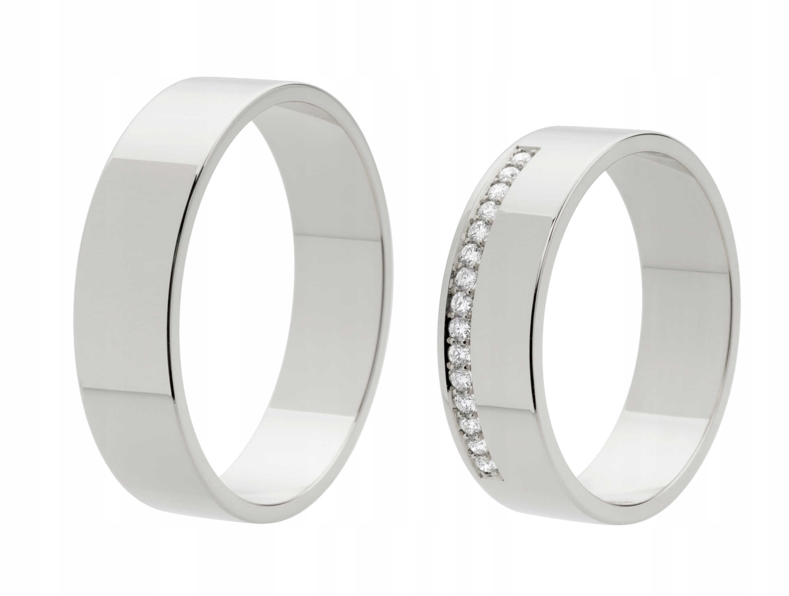 ZLATÉ BIELE SVADOBNÉ PRSTENE S 15 BRILIANTMI 0,15ct