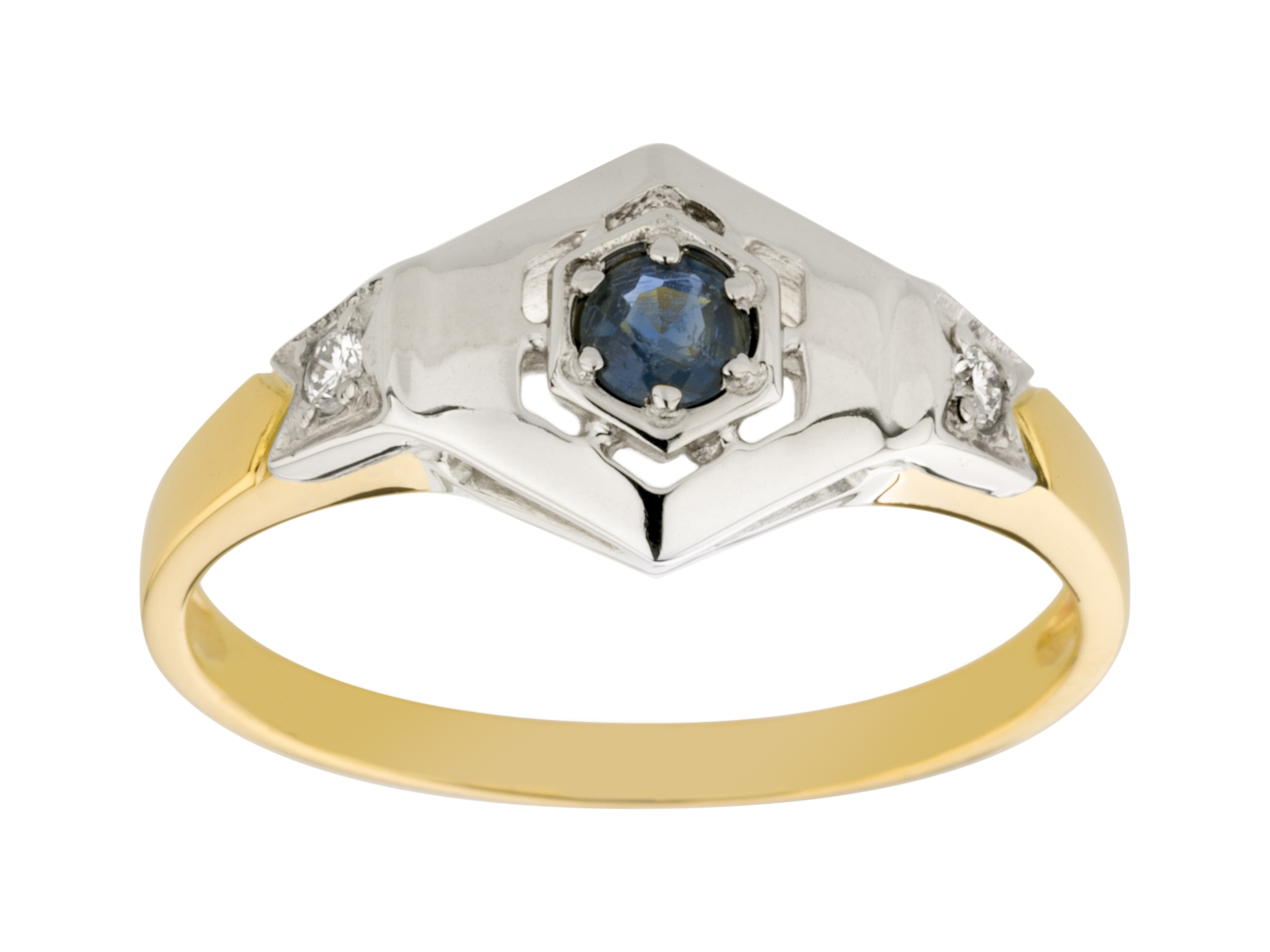 585 DVOJFAREBNÉ ZLATO so SAPPHIRE 2 BRILLIANTS