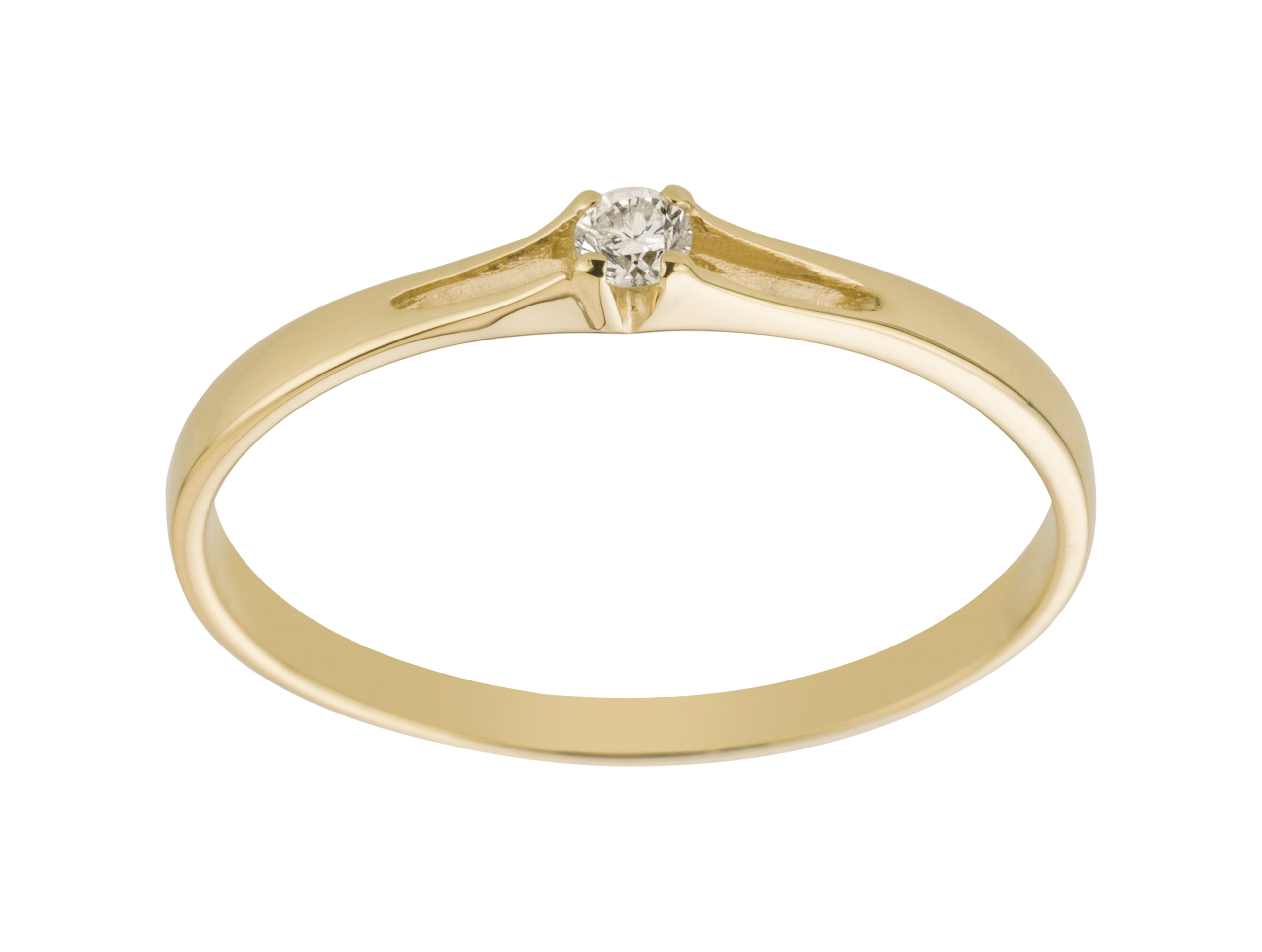 Zlato žltá 585 Diamond Ring 0,03Ct