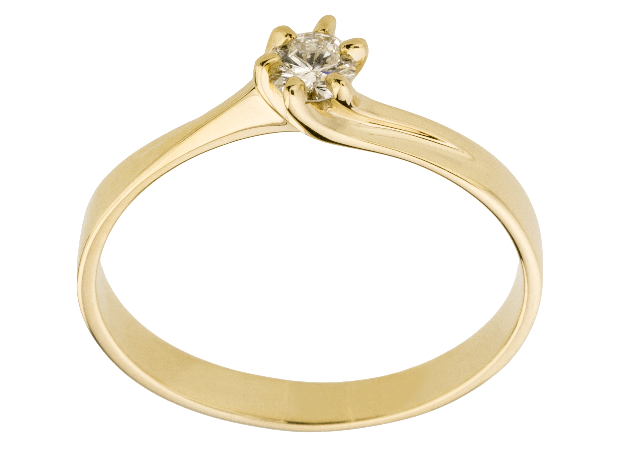 Zlato žltá 585 Diamond Ring 0,09Ct