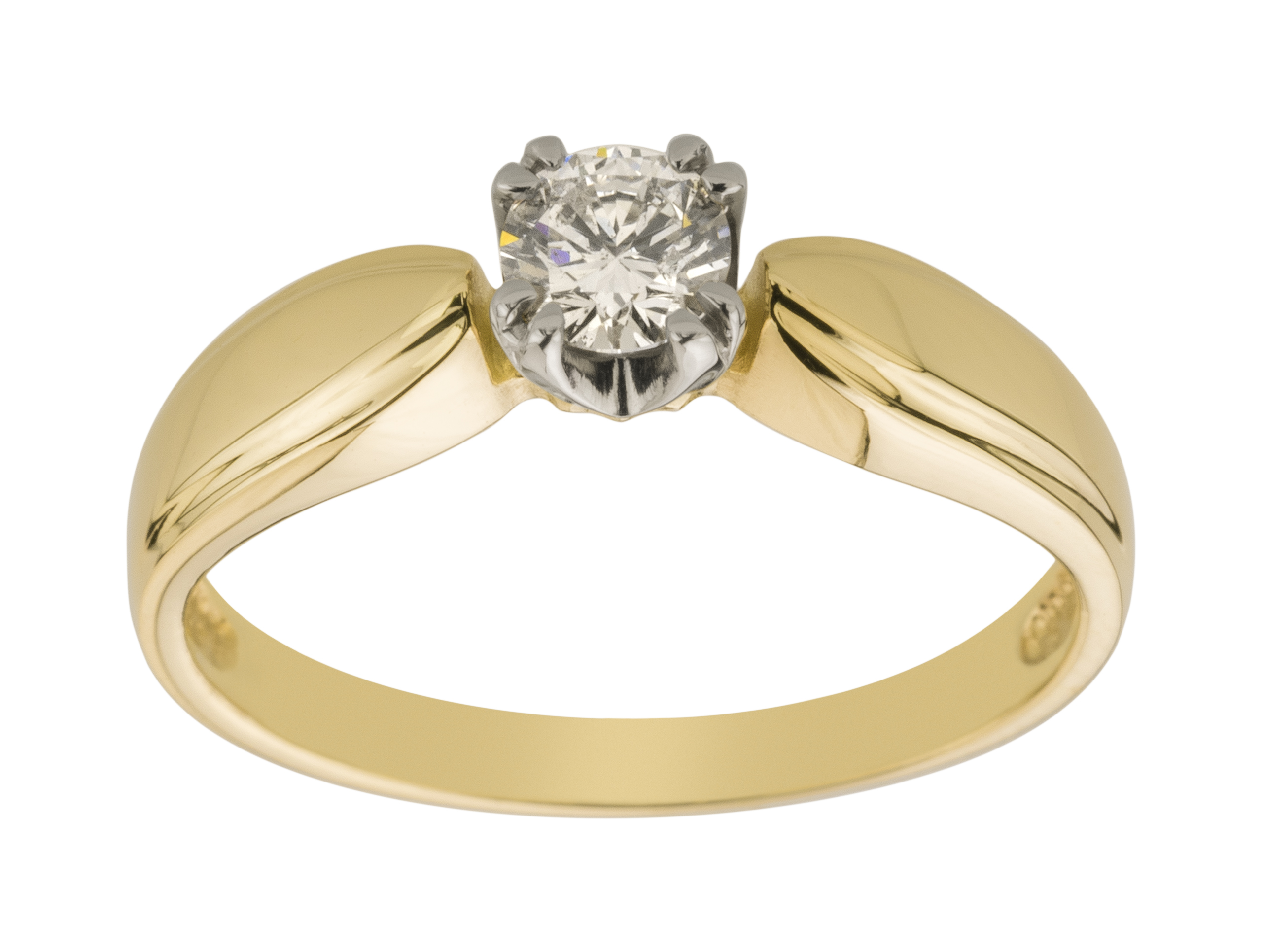 Zlatý žlto-biely diamantový krúžok 0,24ct