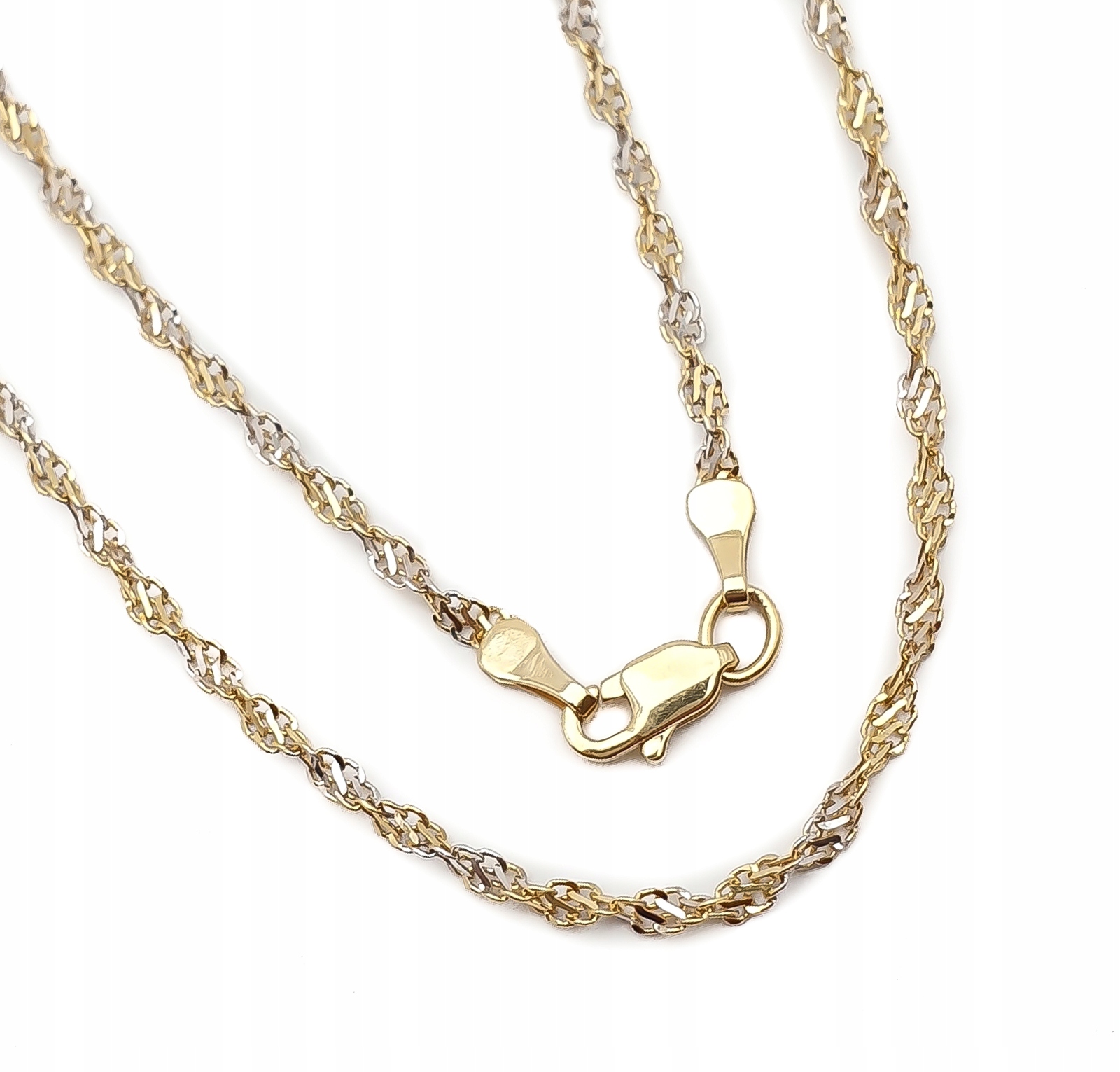 14K ZLATÁ REBEKA REŤAZ 60cm ŽLTO-BIELA L838