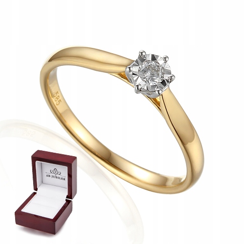 14K ZLATÝ BRILIANTOVÝ KRÚŽOK 0,14 ct id R61118