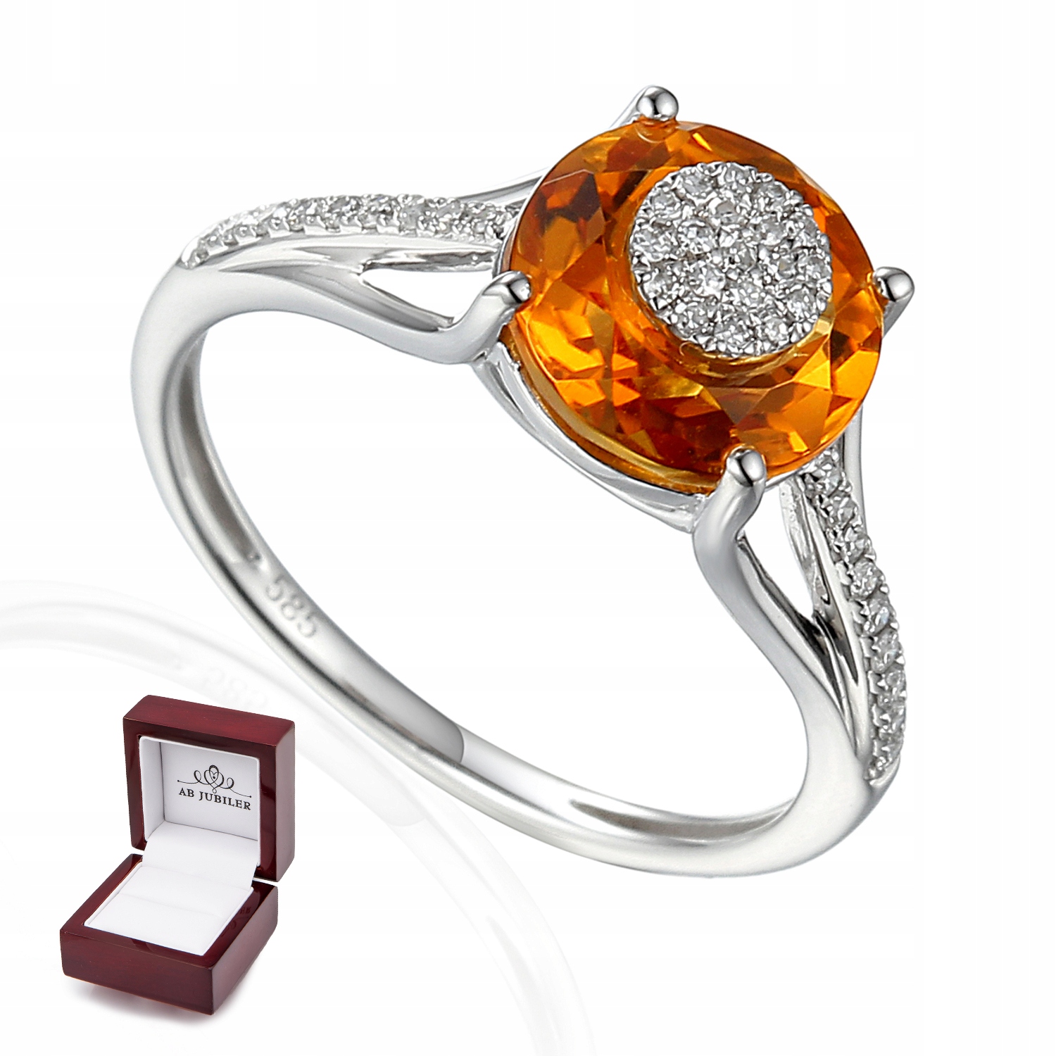 ZLATÝ 14K CITRÓNOVÝ A DIAMANTOVÝ KRÚŽOK id R56024