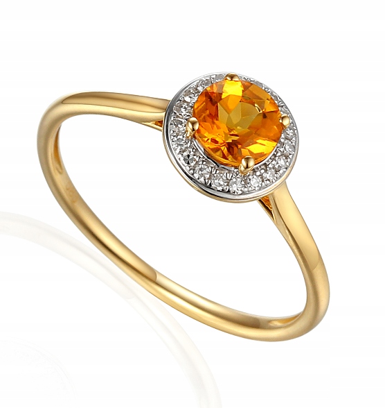 ZLATÝ 14K LEMON A DIAMANTOVÝ KRÚŽOK id R62900
