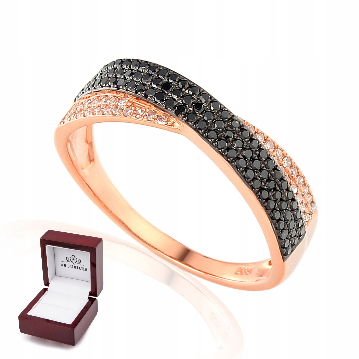14K ZLATÝ PRSTEN ČIERNY DIAMOND id R30644
