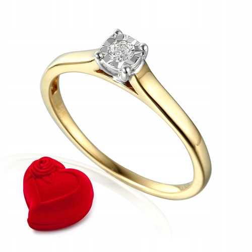 14K ZLATÝ DIAMANTOVÝ KRÚŽOK 0,04ct id R55118