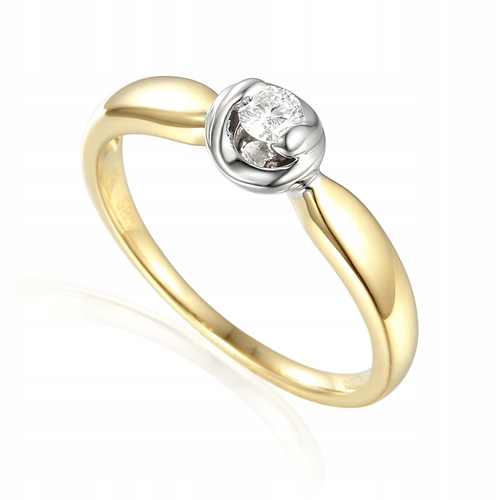 14K ZLATÝ DIAMANTOVÝ KRÚŽOK 0,13 ct id R54123