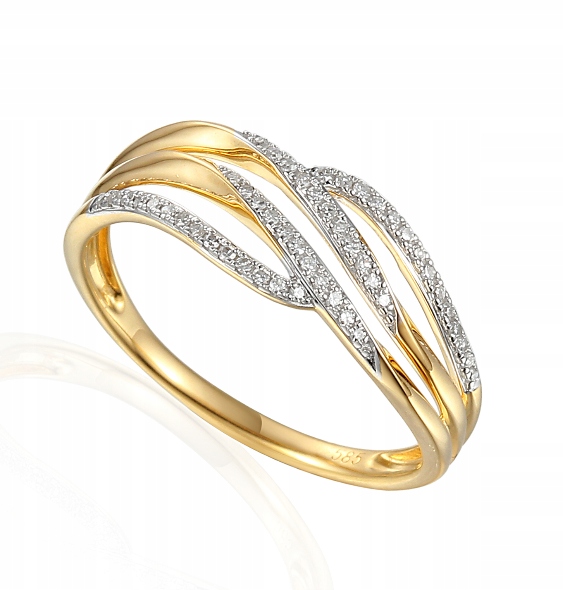 ZLATÝ 14K DIAMANTOVÝ KRÚŽOK id R63714