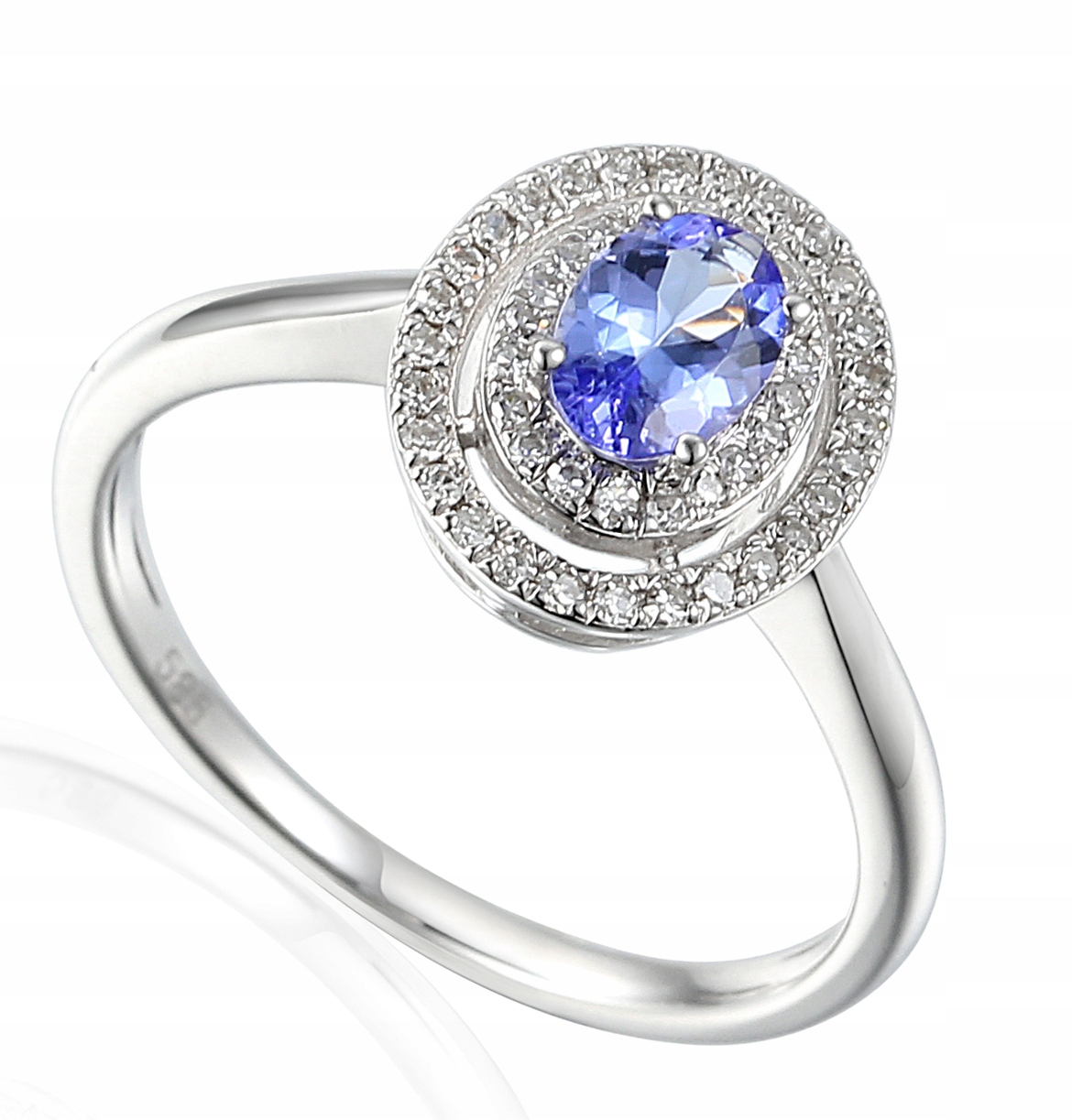 14K ZLATÝ TANZANIT A DIAMANTOVÝ KRÚŽOK id R46247