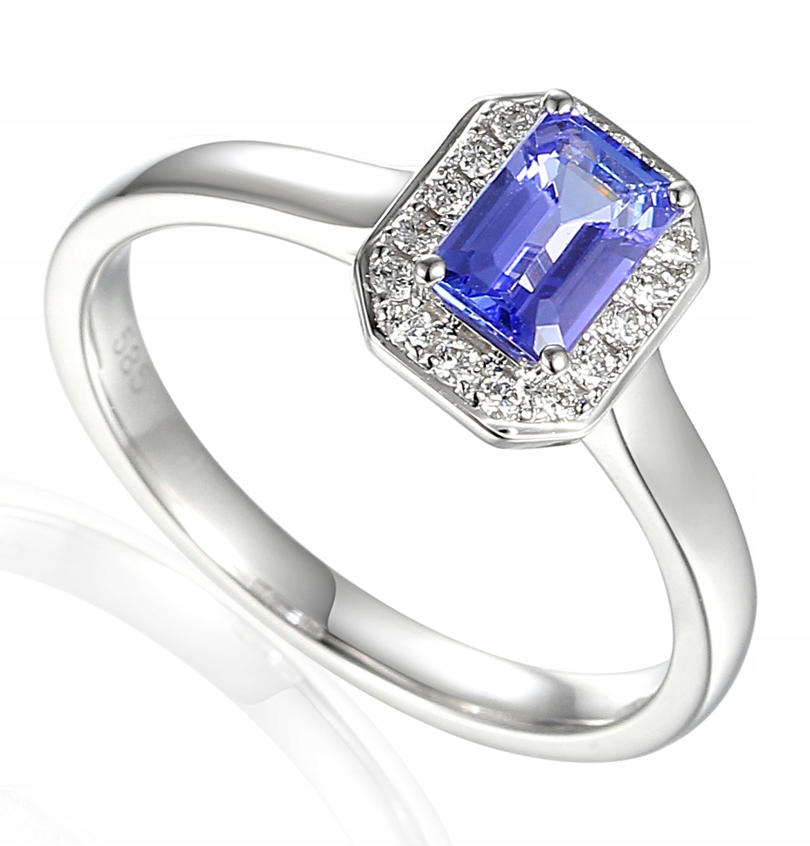 14K ZLATÝ TANZANIT A DIAMANTOVÝ KRÚŽOK id R57192