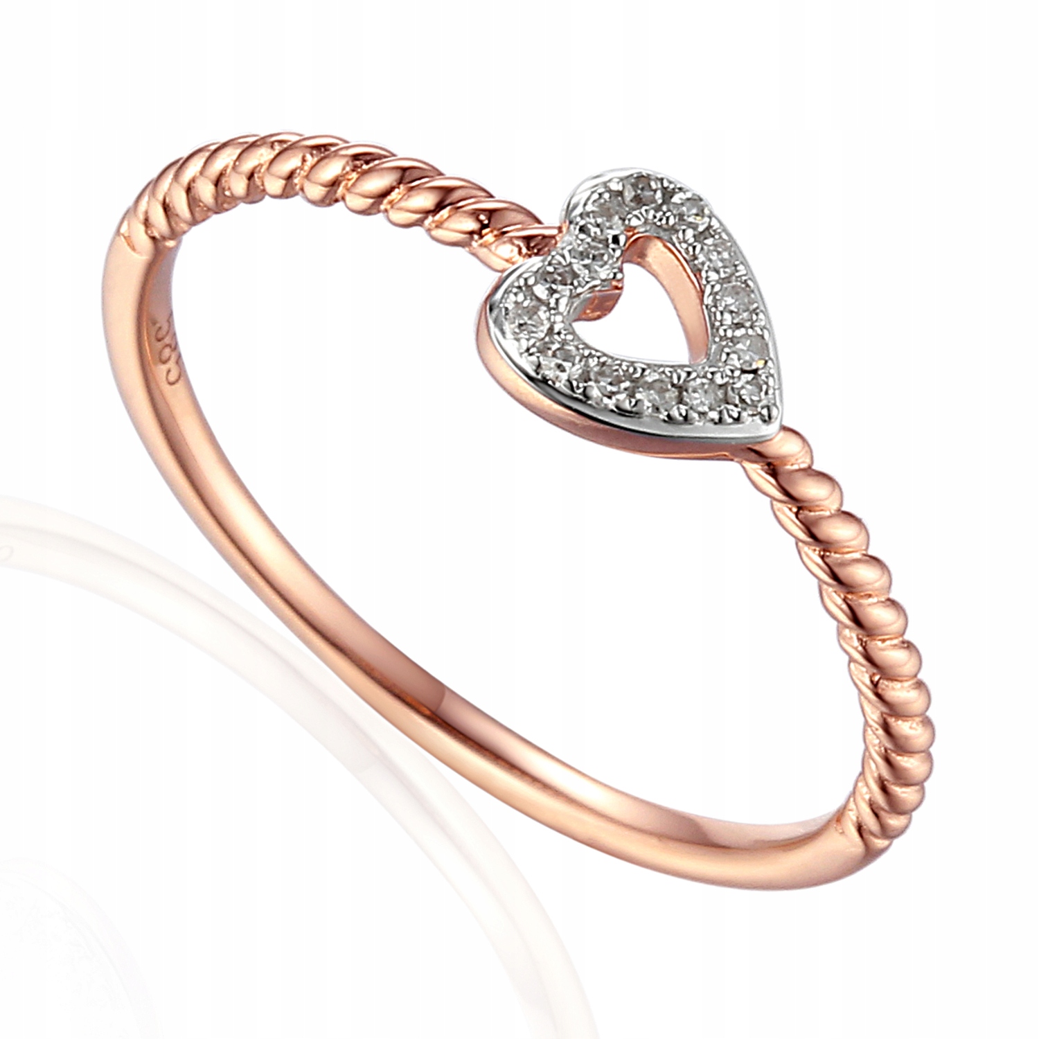14K ZLATÝ PRSTEN S DIAMANTMI id R60117