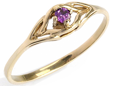 ZLATÝ 585 AMETHYST prsteň. zásnubný večierok do 24 hodín