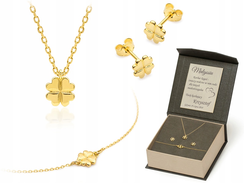 Zlatá sada celebrít Clover 585 na darček