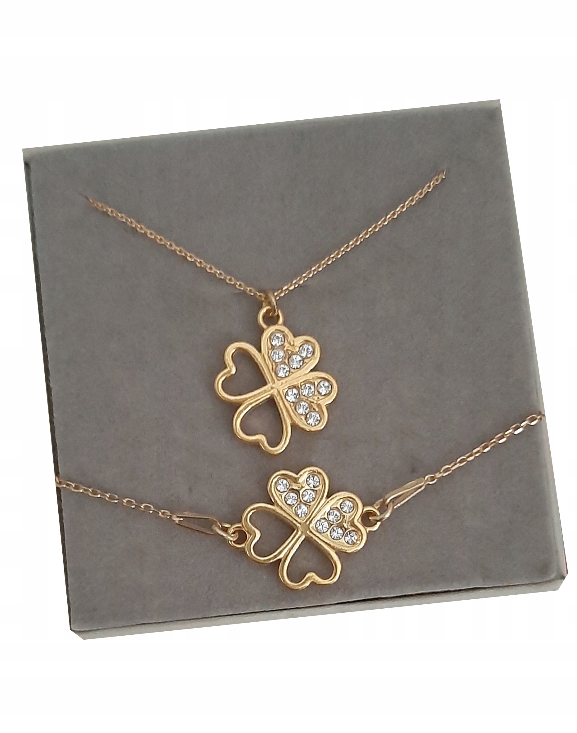 Zlatá sada Swarovski Clover Silver 925