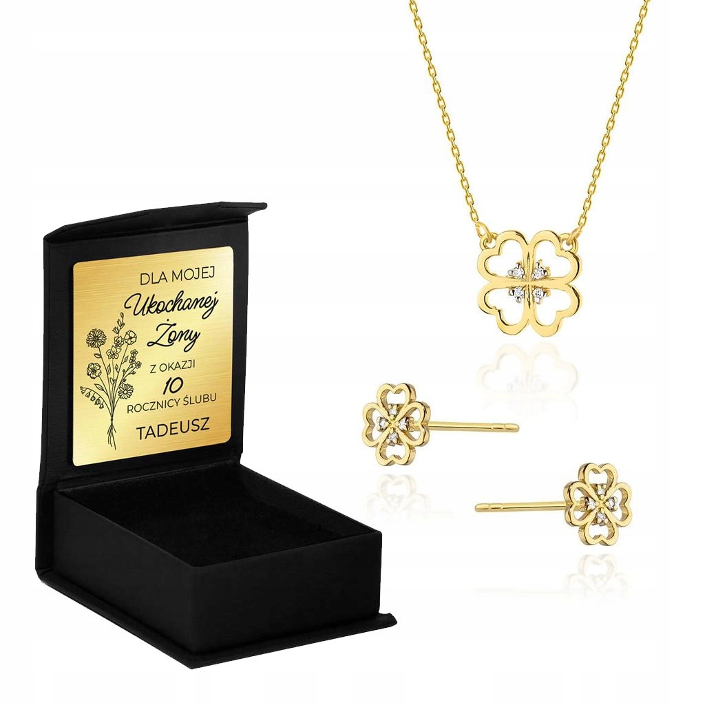 Zlato s Clover Diamond 585 Gravírovanie
