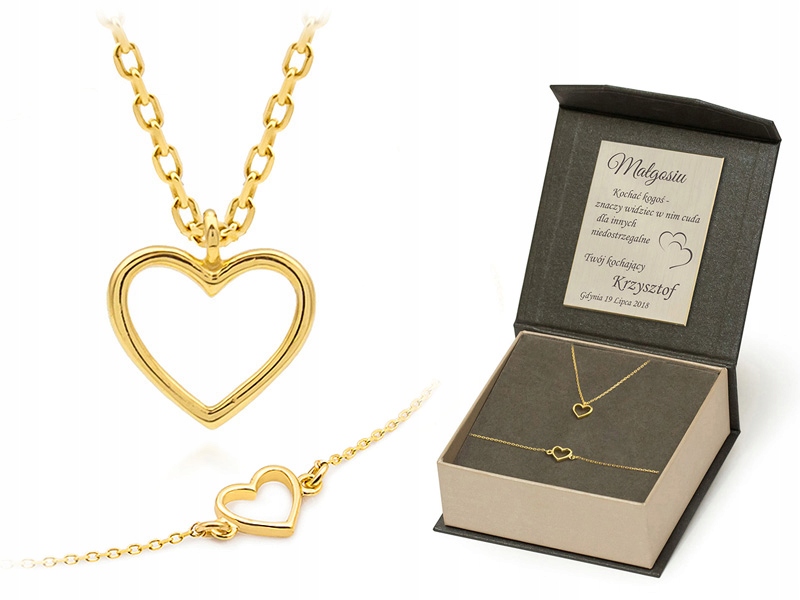 Gold Set PR585 náhrdelník a gravírovanie náramkov