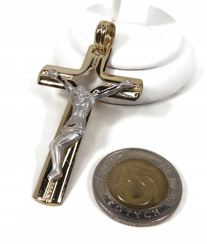 Zlatý kríž dve zlaté farby 585/14kt