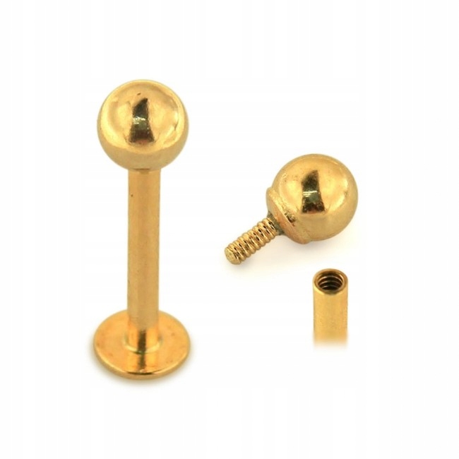 ZLATÝ LABRETA 14 KARAT 585 ZLATO 1,2 / 8/3 mm