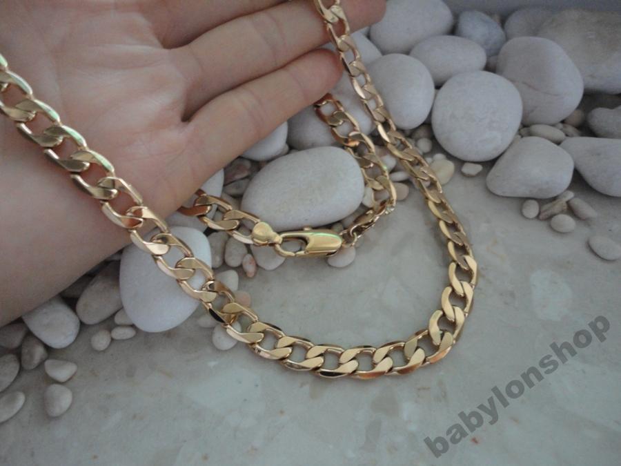 Zlatý reťazec 8 mm zlatý reťazec 60 cm 18k