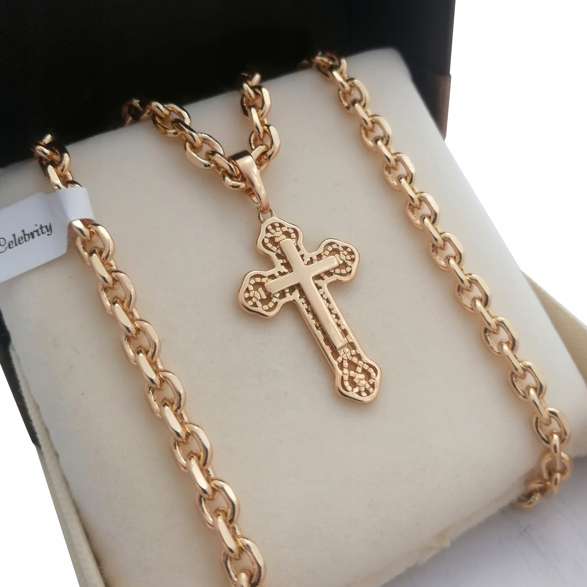 Zlatý reťazec Ankier+Cross 18K 50 cm záruka