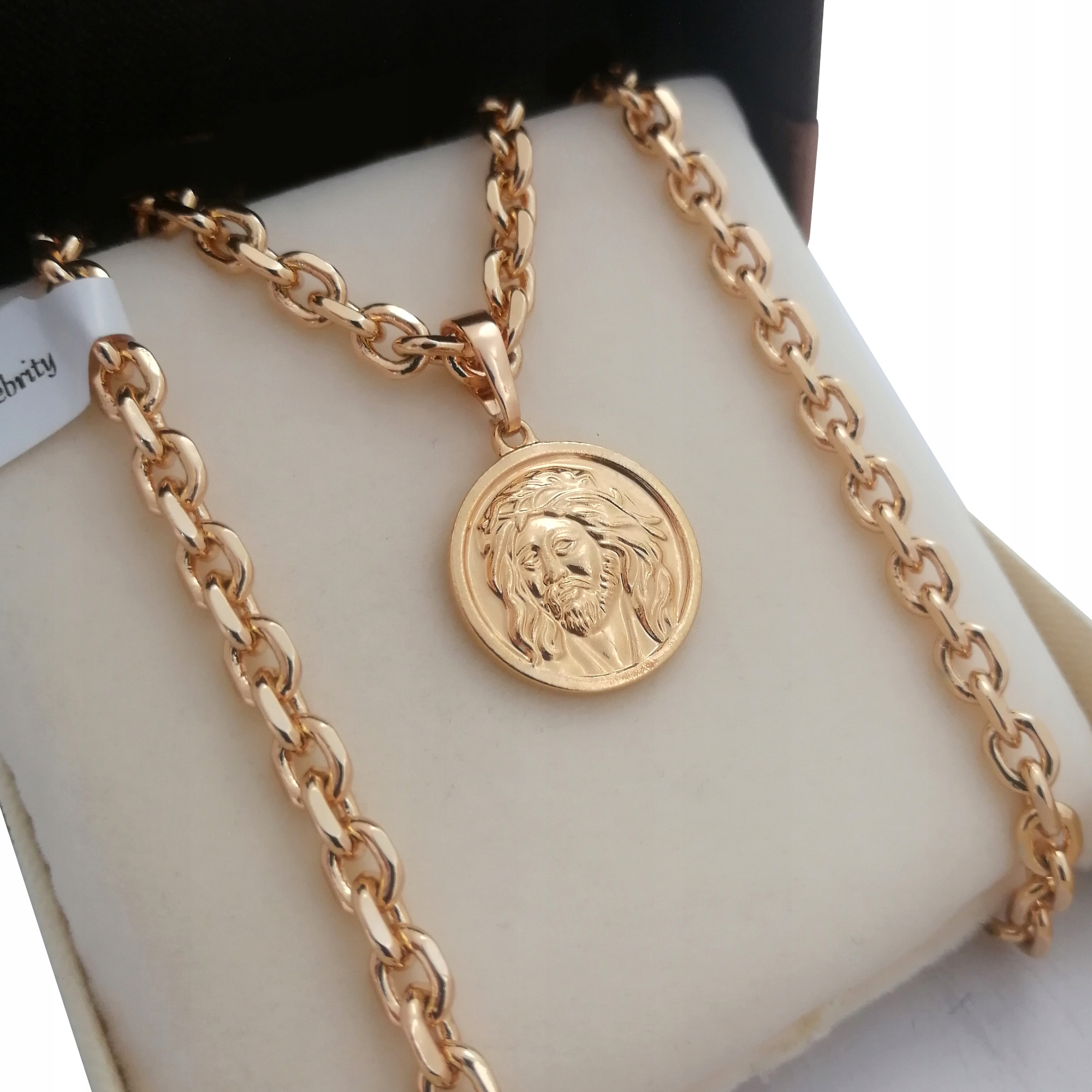 Zlatý reťazec Ankier+Medal Jesus 18k 50 cm 5 mm
