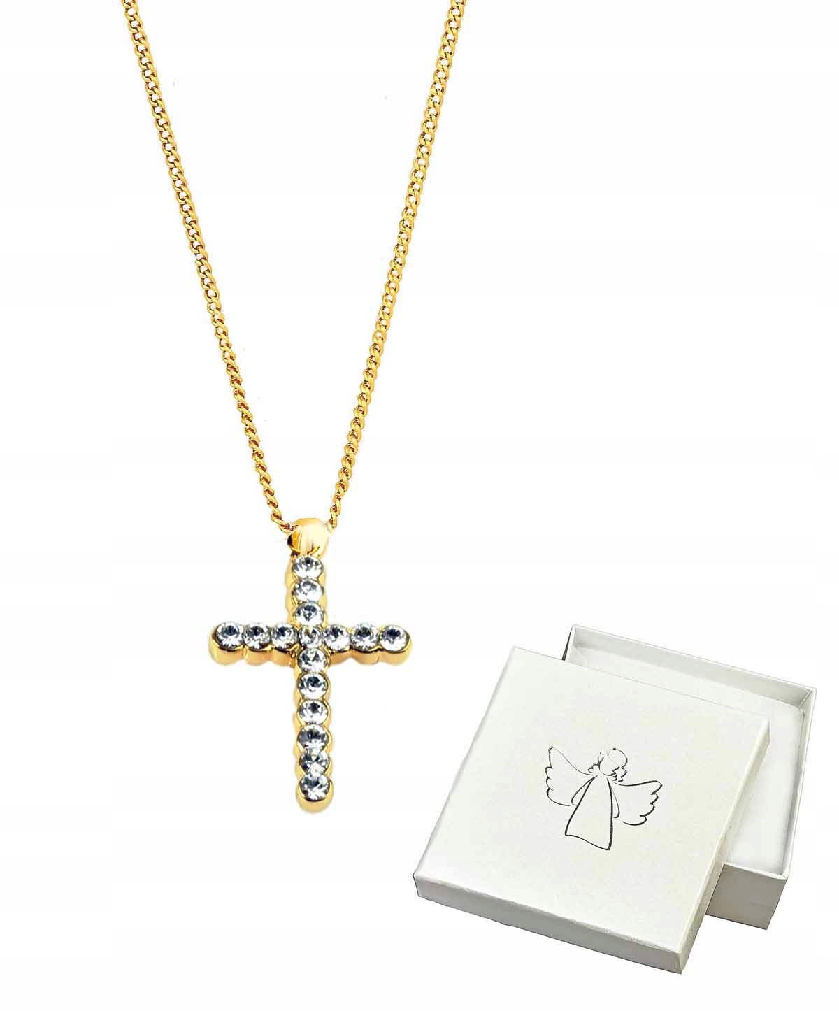 ZLATÝ REŤAZEC SWAROVSKI CROSS COMMUNION COLIBRA