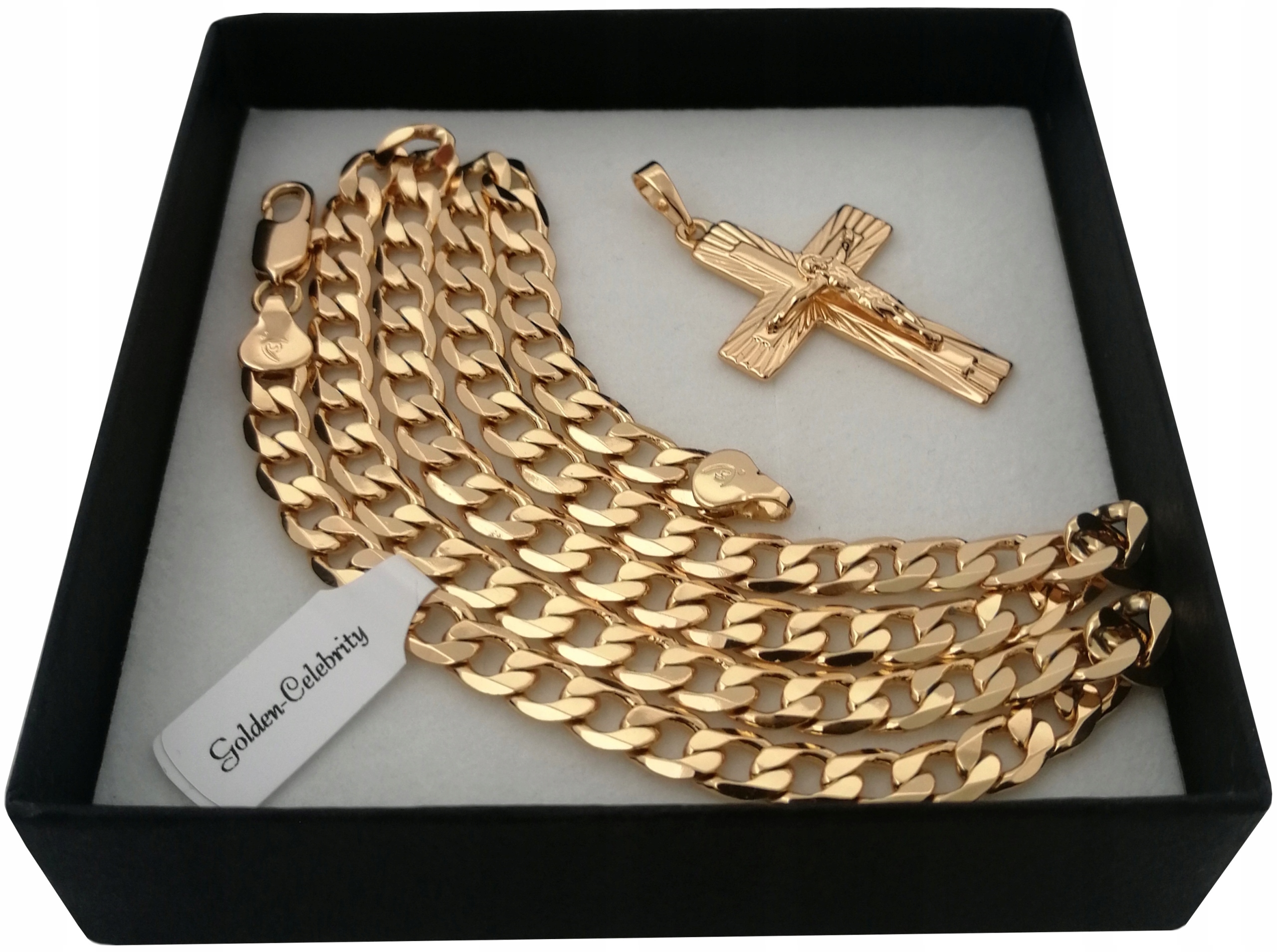 Zlatý reťazec+kríž 50 cm 18k záruka