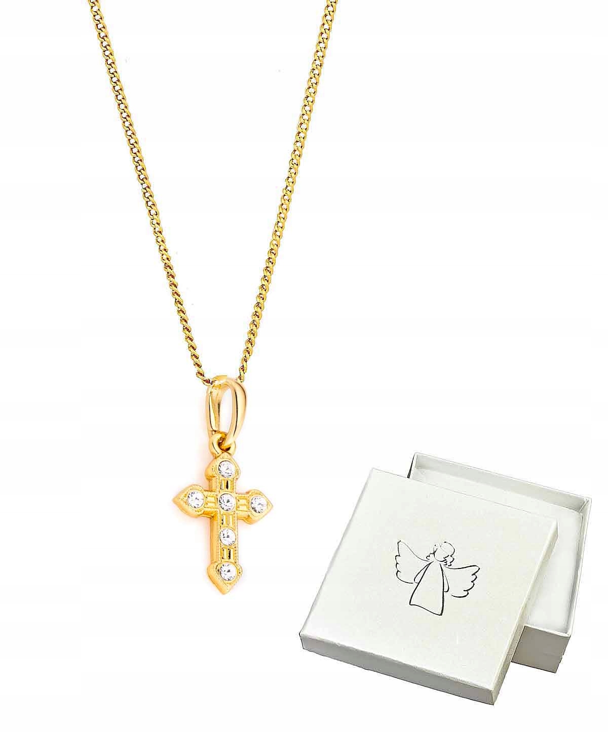ZLATÝ REŤAZ S KRÍŽOM SWAROVSKI COLIBRA