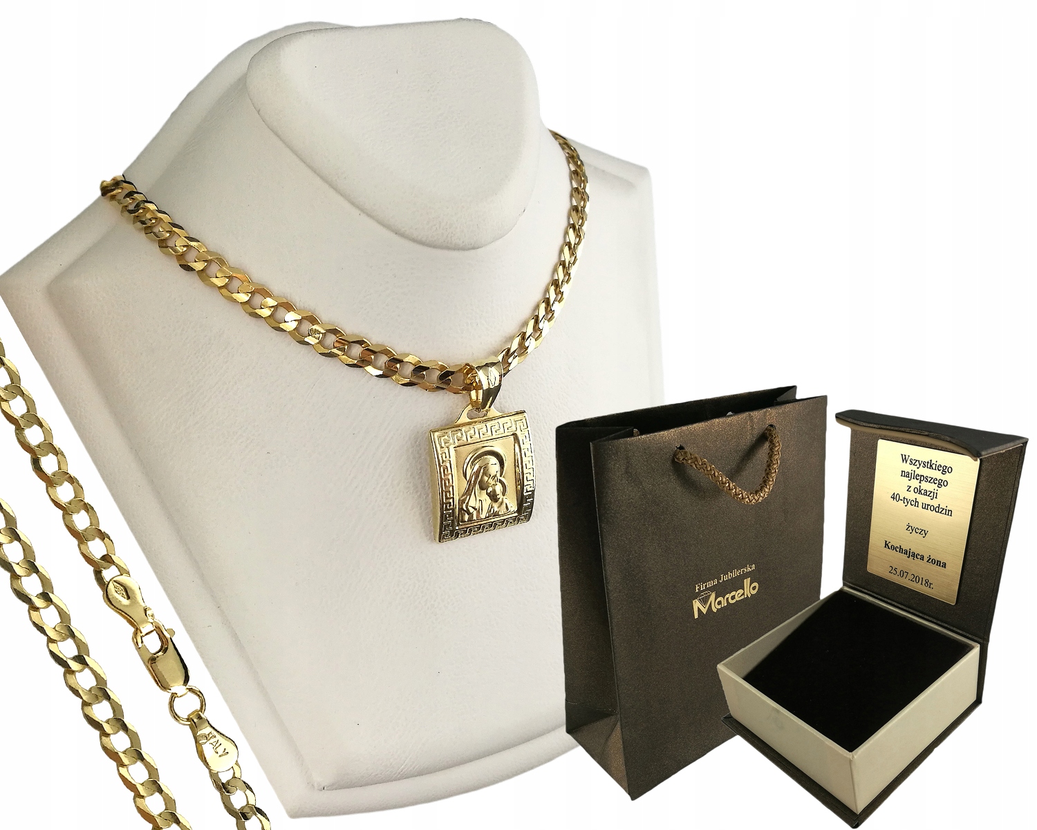 Golden Men's Chain 4 mm s medailou