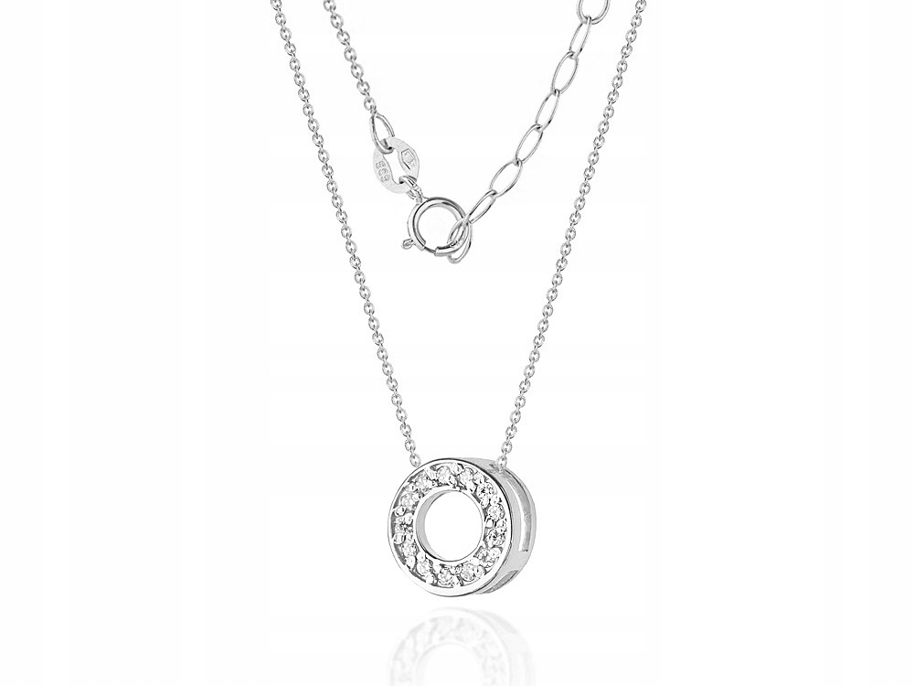 Zlatý náhrdelník 585 krúžkový kruh s diamantmi 0,06ct