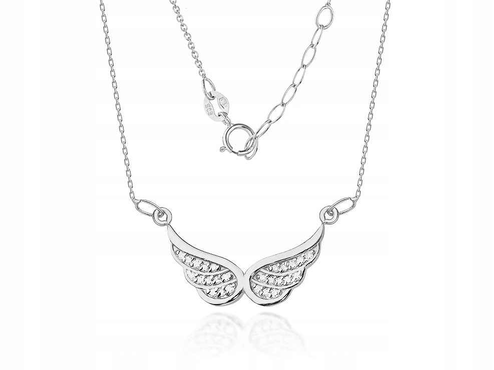Zlatý náhrdelník 585 krídla s diamantmi 0,12ct