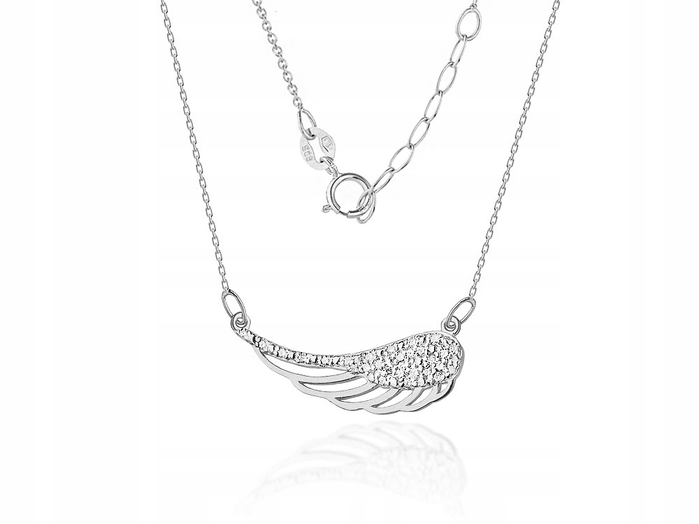 Zlatý náhrdelník 585 krídla s diamantmi 0,13ct