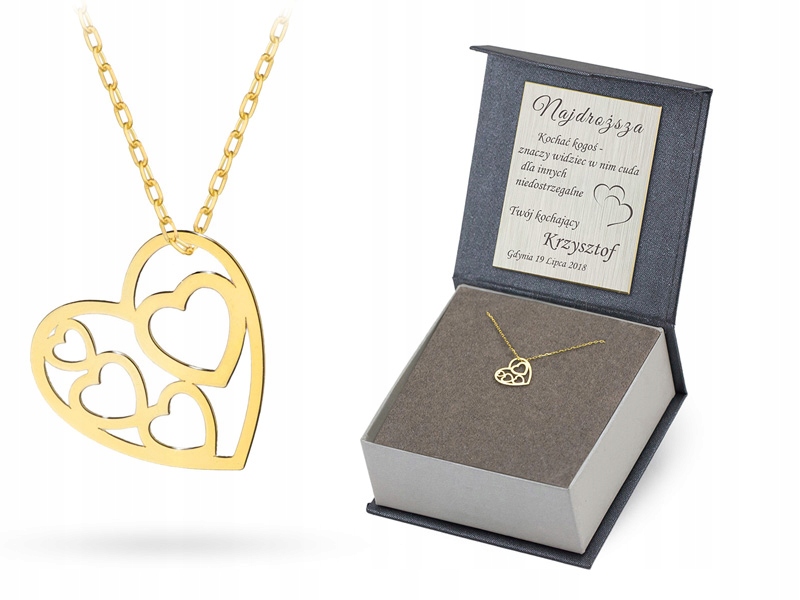 Náhrdelník Golden Star, srdce Openwork Celebrity P333