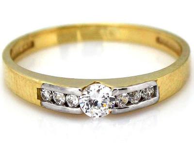 ZLATÝ PRSTEŇ 585 DÁMSKE SWAROVSKI ZIRCONIA 15