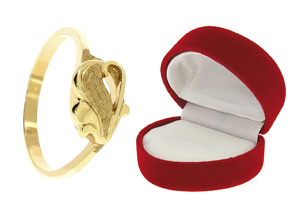585 GOLD RING FANCY HEART MAT Pouzdro