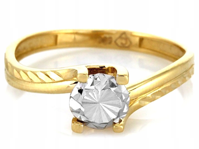 ZLATÝ PRSTEN 585 BIELY ZLATÝ CRYSTAL 15R