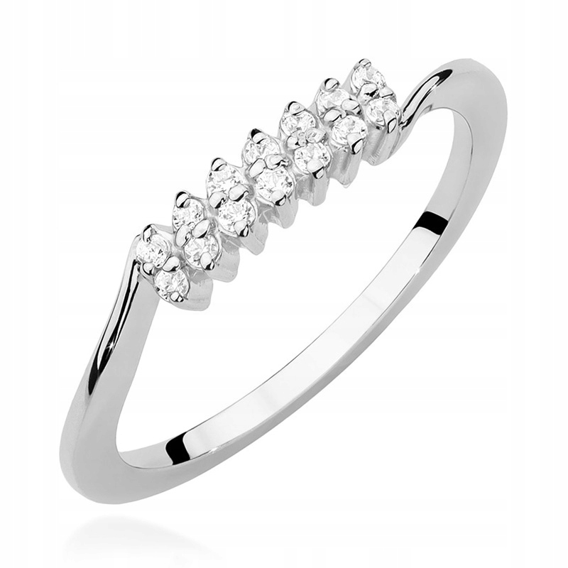 Zlatý prsteň 585 prsteň s diamantmi 0,12ct
