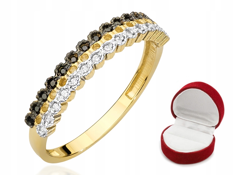 585 ZLATÝ PRSTEN S BRILIANTMI 0,14ct