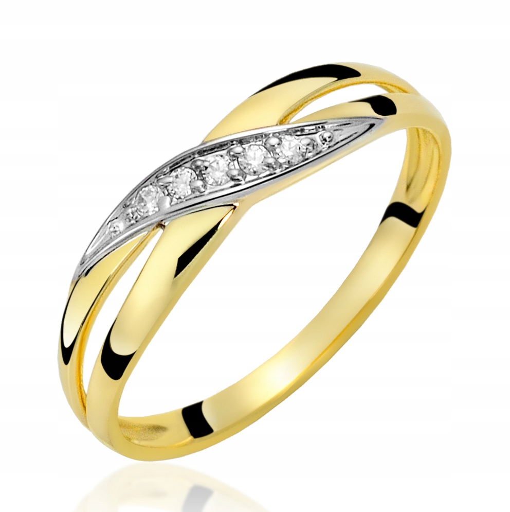 Zlatý prsteň 585 s diamantmi 0,04Ct angažovanosť