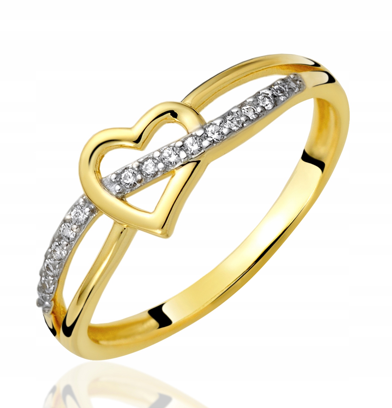 Zlatý prsteň 585 s diamantmi 0,08Ct angažovanosť