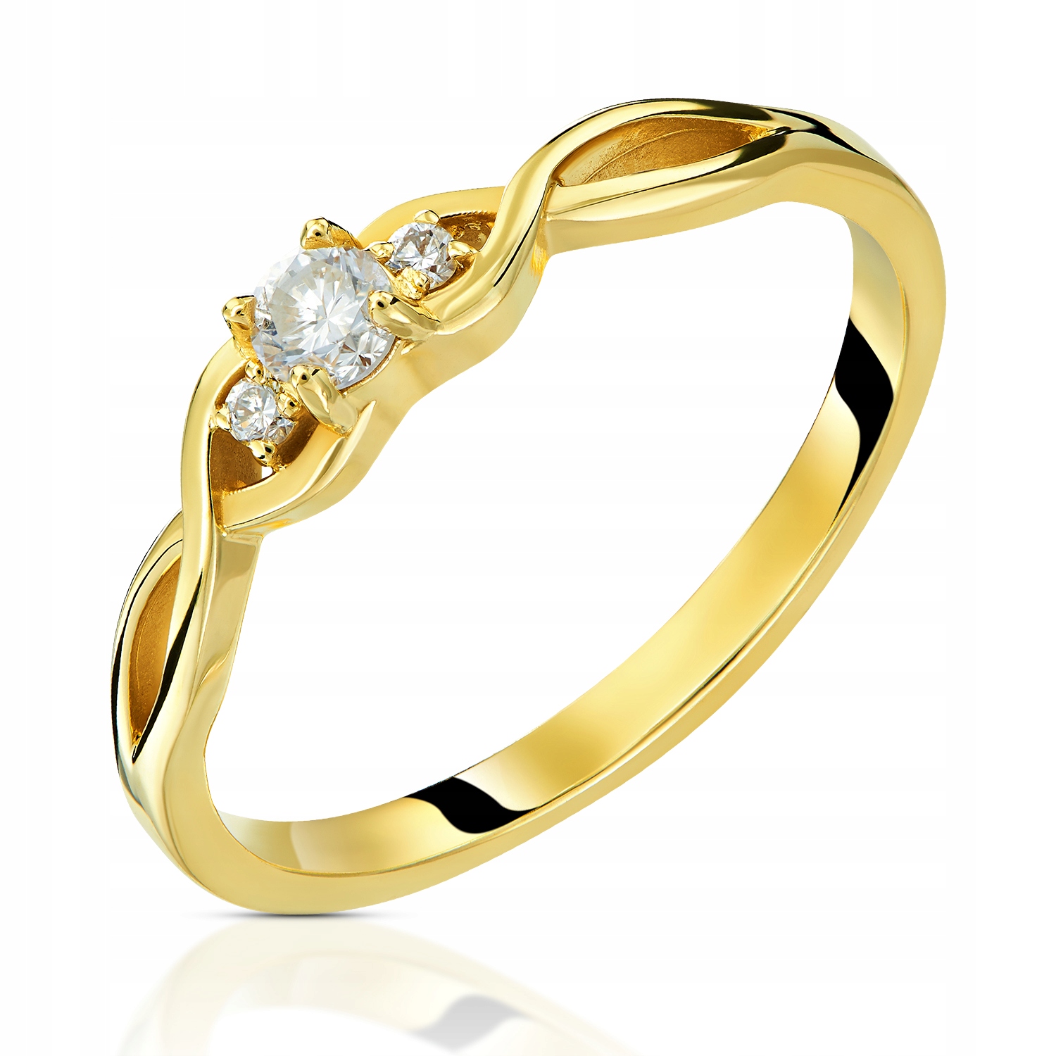 585 ZLATÝ PRSTEN S BRILIANTMI ZAPOJENIE 0,13 ct
