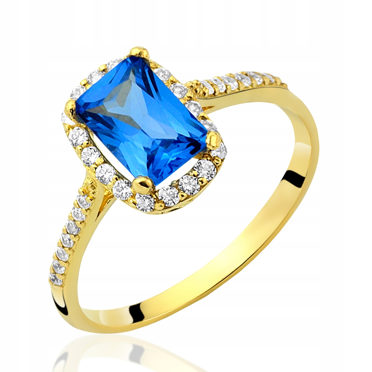Zlatý prsteň 585 s diamantmi + topaz angažovanosť