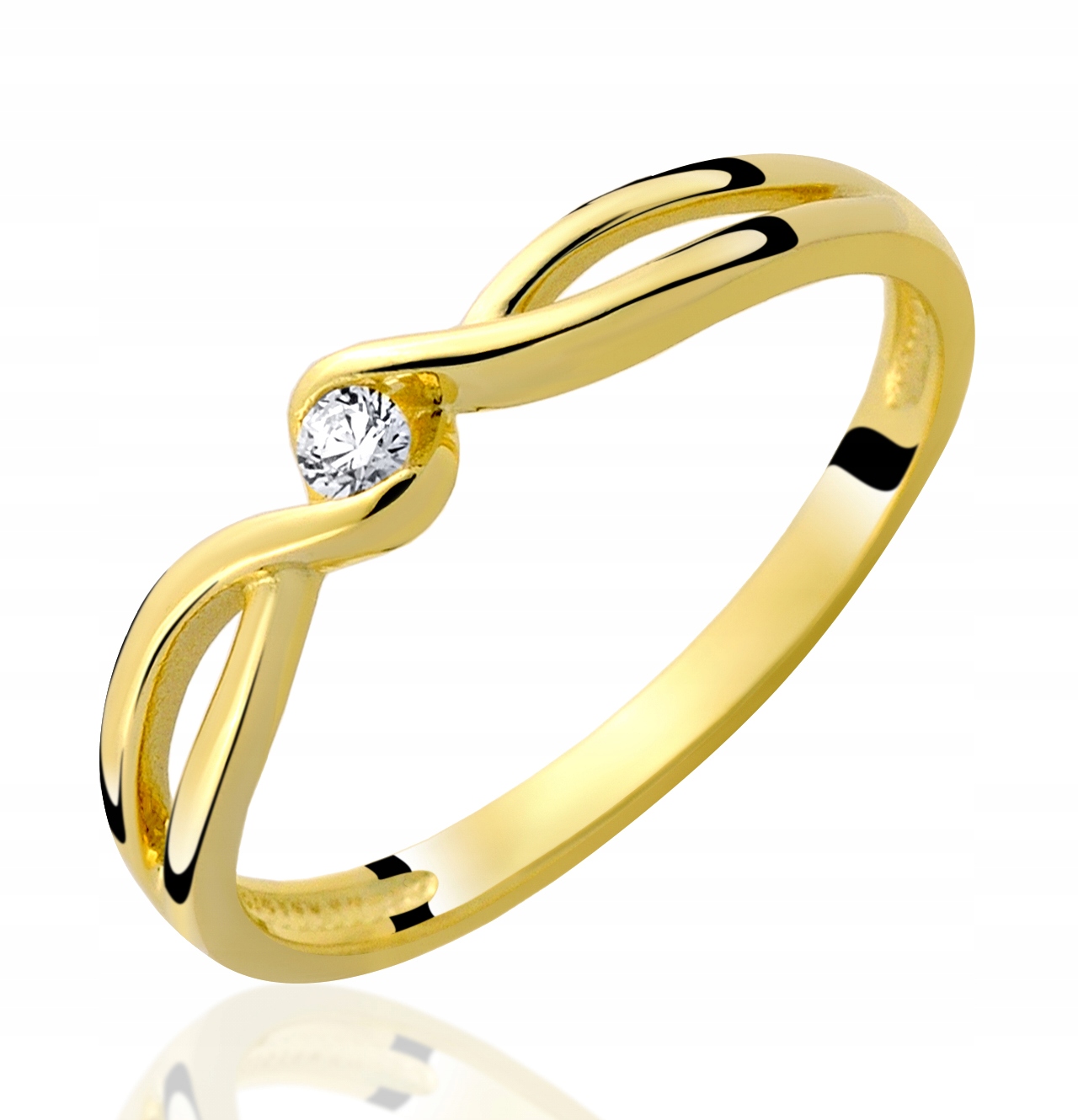 Zlatý prsteň 585 s angažovanosťou diamantu 0,06Ct