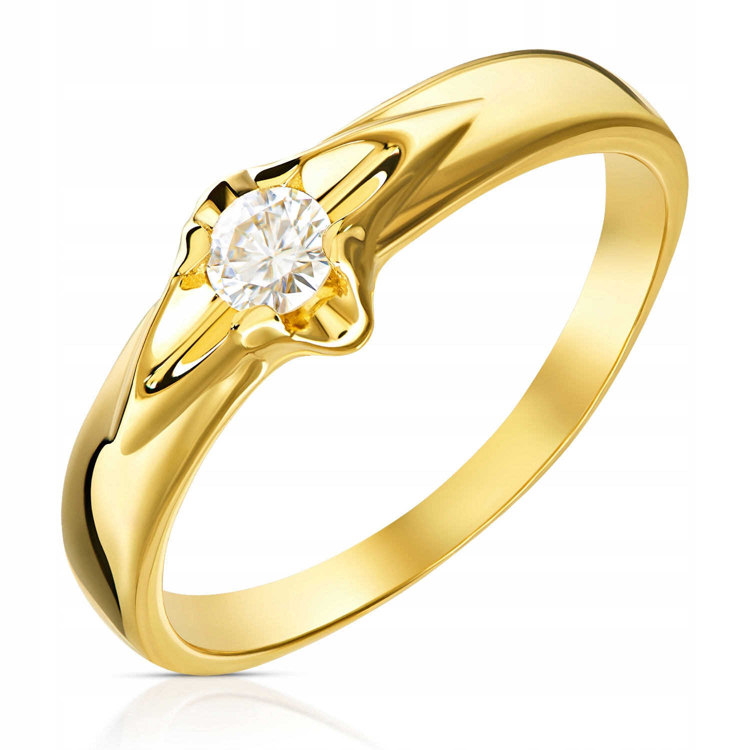 Zlatý prsteň 585 s angažovanosťou Diamond 0,12Ct