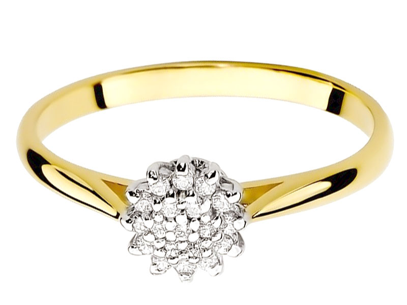 ZLATÝ PRSTEN 585 S DIAMANTMI BIELY ZLATÝ 13R