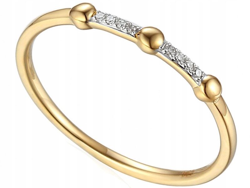 ZLATÝ PRSTEN 585 S BRILIANTOVÝMI DIAMANTMI 0,9g