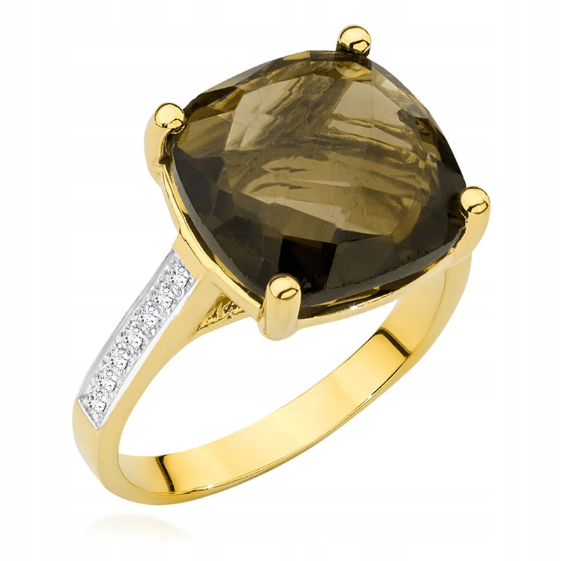 585 ZLATÝ PRSTEŇ S KRÉMOM 5,00 ct + brillanty
